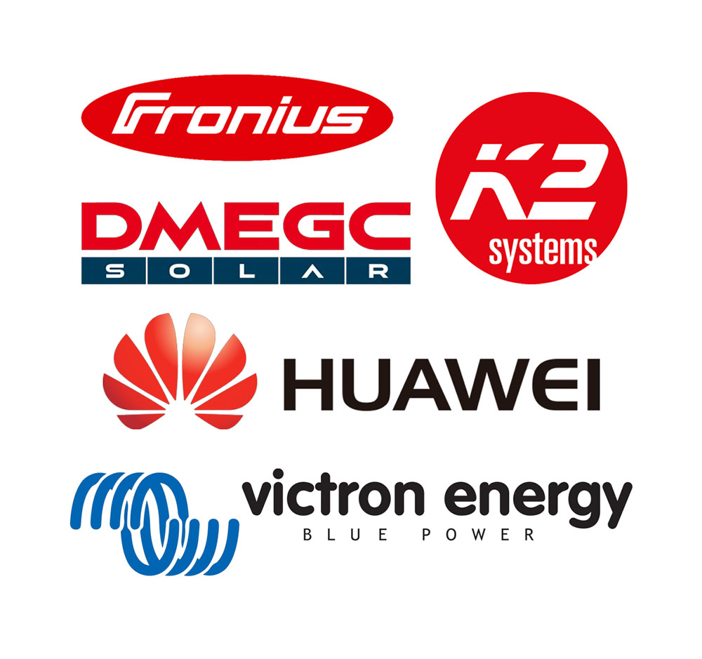 Logos des marques utilisées par Homegalp pour ses centrales photovoltaïques