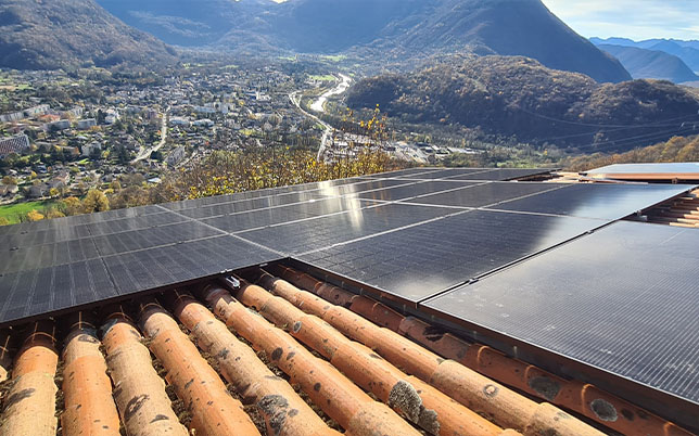Vue finale d'un projet photovoltaique à Herbeys